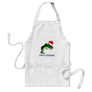 Funny fishing Christmas Standard Apron