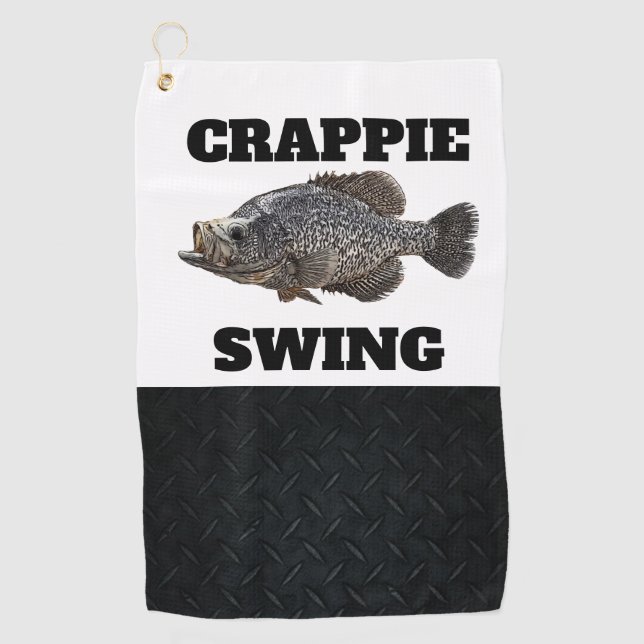 Funny Fishing Crappie Coffee Pun Angler Outdoors Golf Towel (Front)