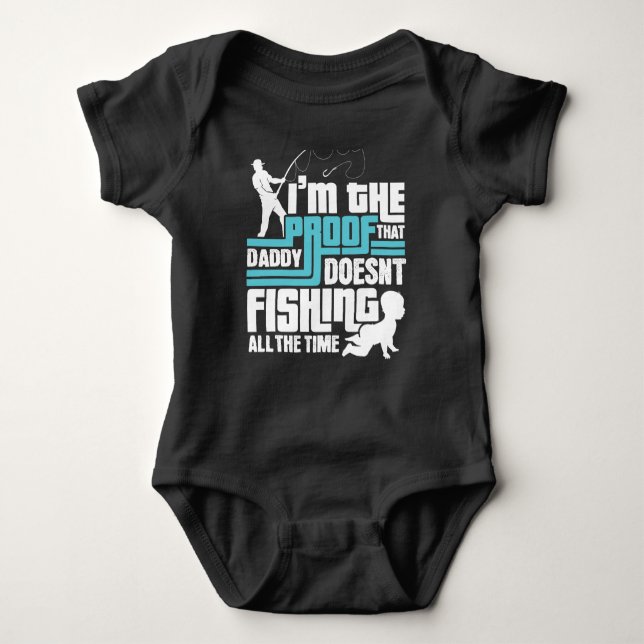 Funny Fishing Dad Baby Bodysuit (Front)