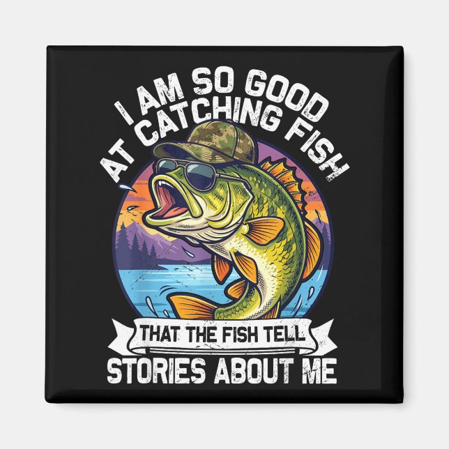 Funny Fishing Dad Men Funny Reel Cool Fish B Fishi Magnet (Front)