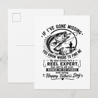 Funny Fishing Dad Quote Vintage Father’s Day Announcement Postcard