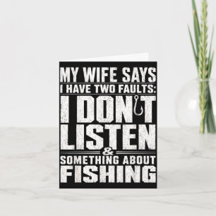 Funny fishing dad to husband from wife fathers day card