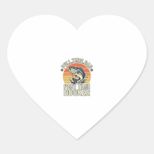 Funny Fishing Dad Vintage Bass Shirt Design (2)_1 Heart Sticker
