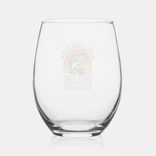 Funny Fishing Dad Vintage Bass Shirt Design (2)_1 Stemless Wine Glass