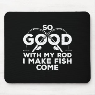 Funny Fishing Design For Men Women Fisherman Fish Mouse Mat