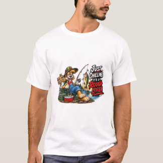 Funny Fishing Dog Rough Life T'shirt T-Shirt