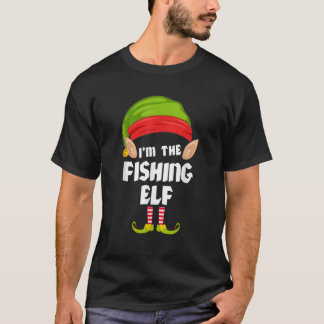 Funny Fishing Elf Matching Family Group PJ Christm T-Shirt