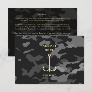 Funny Fishing Father's Day Camo Letter Thank You Card