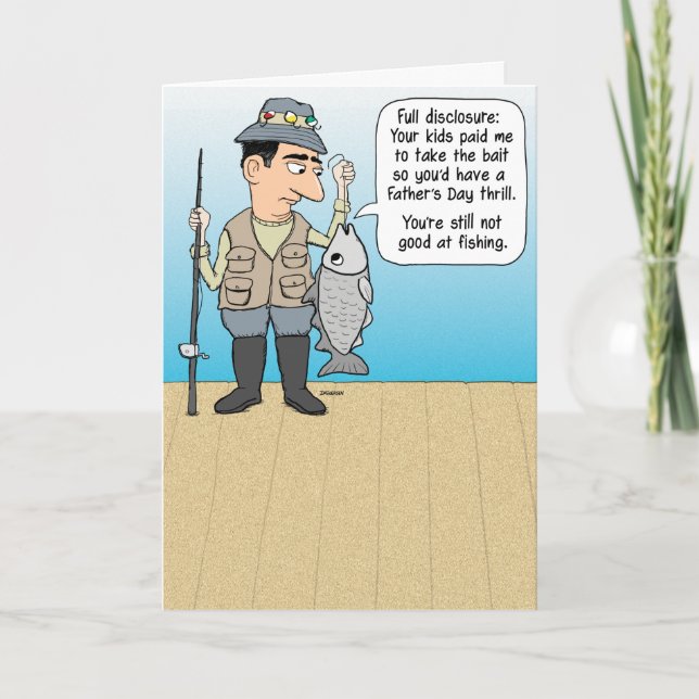 Funny Fishing Father's Day Card (Front)