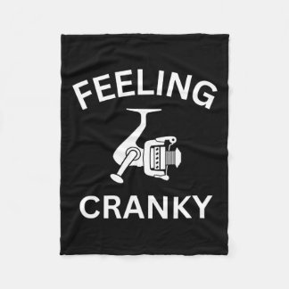 Funny Fishing Feeling Reel Cranky Fishing Fisherme Fleece Blanket