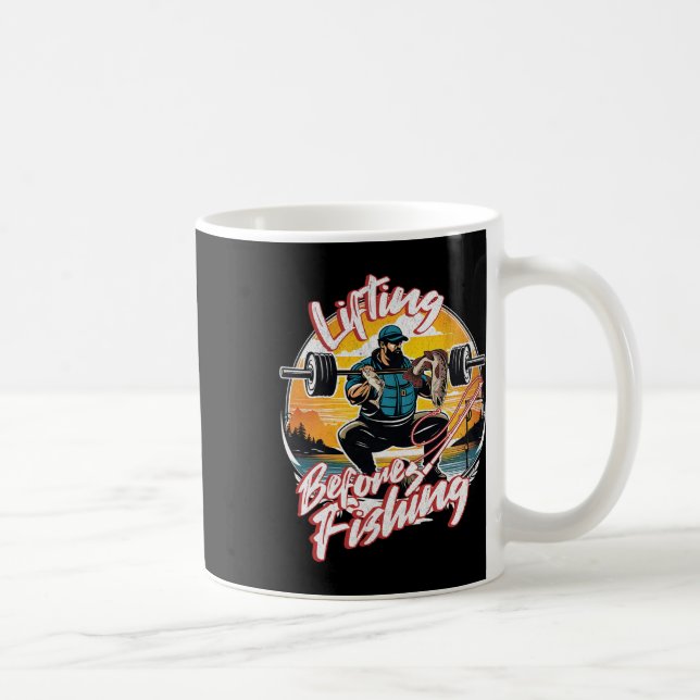 Funny Fishing Fisherman A Weightlifting Gym Bodybu Coffee Mug (Right)