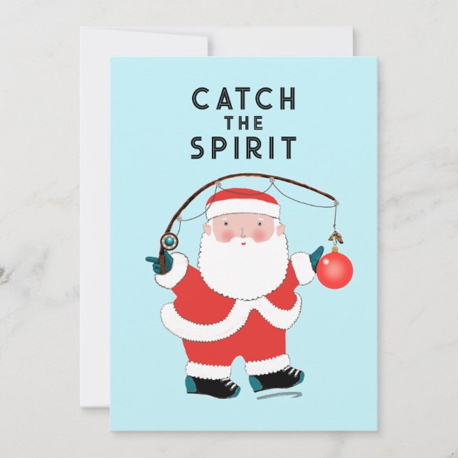 Funny Fishing Fisherman Christmas Cards (Front)