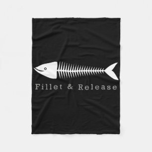 Funny Fishing Fisherman Humour Tee Fillet And Rele Fleece Blanket