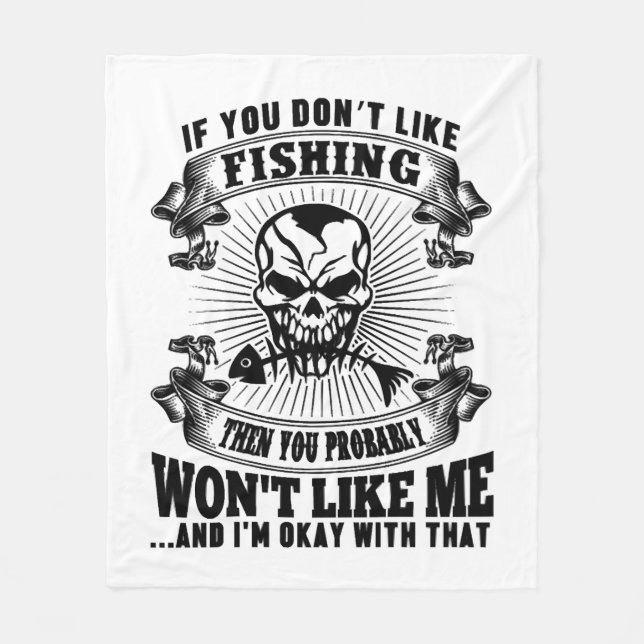 Funny Fishing Fleece Blanket (Front)