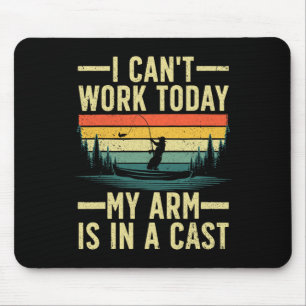 Funny Fishing For Men Women Fisherman Arm Cast Fis Mouse Mat