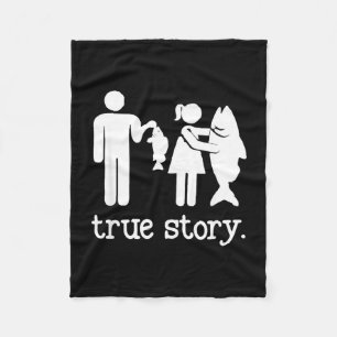 Funny fishing for men women true story fisherman fleece blanket