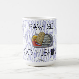 Funny Fishing Gift PAW-SE GO FISHING Coffee Mug