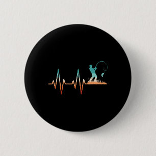 Funny Fishing Heartbeat B Fish Retro Fisherman 6 Cm Round Badge