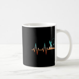 Funny Fishing Heartbeat B Fish Retro Fisherman Coffee Mug