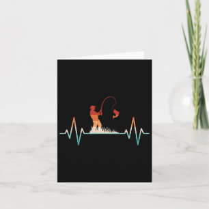 Funny Fishing Heartbeat Retro Fish Fisherman Card
