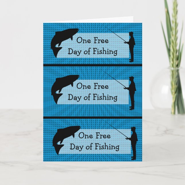 Funny Fishing Humour Coupons Father's Day Card (Front)