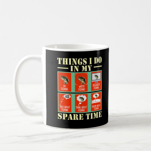 Funny Fishing Humour Fisherman Coffee Mug (Left)