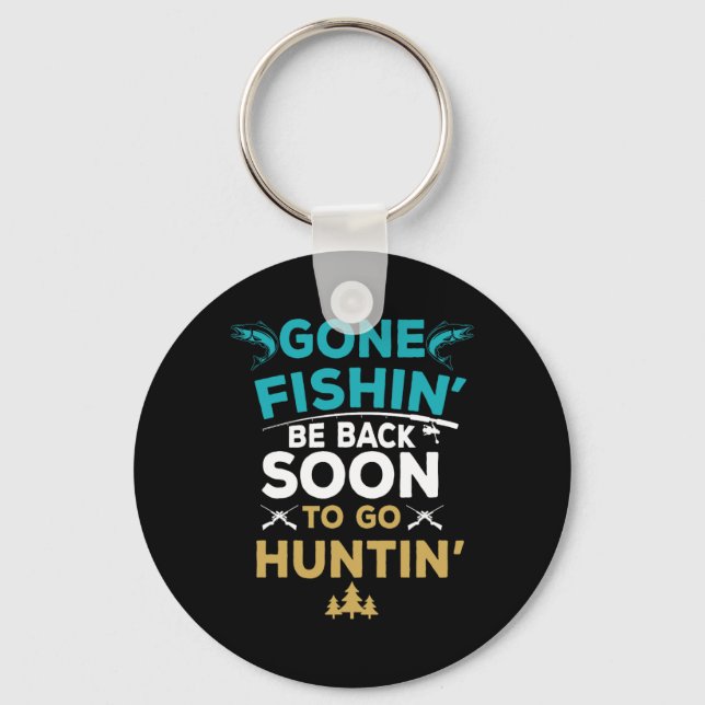 Funny Fishing Hunter Hunting Fisherman Gift  Key Ring (Front)