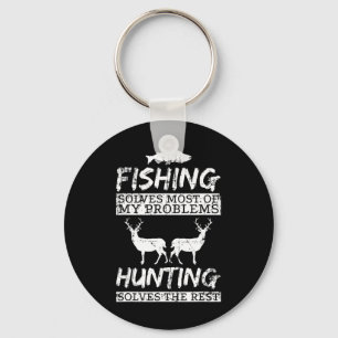 Funny Fishing Hunting Solves Problem Fish Deer Big Key Ring