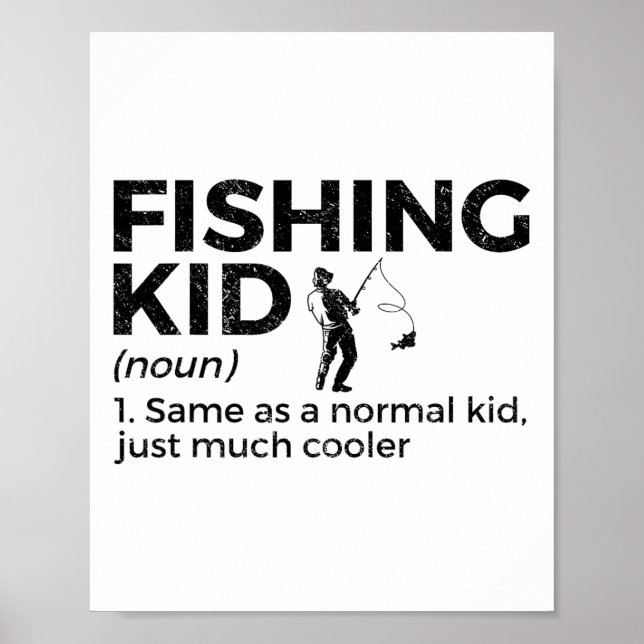 Funny Fishing Kid Definition  Poster (Front)