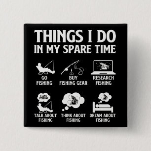 Funny Fishing Lover Spare Time Angler Life Outdoor 15 Cm Square Badge