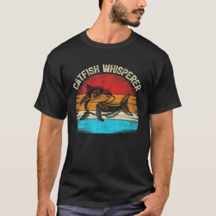 Funny Fishing Lover Vintage Retro Catfish Whispere T-Shirt