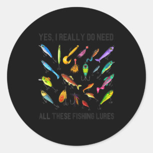 Funny Fishing Lures Gift For Fisherman Angler Fish Classic Round Sticker