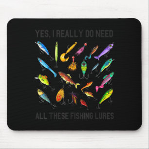 Funny Fishing Lures Gift For Fisherman Angler Fish Mouse Mat