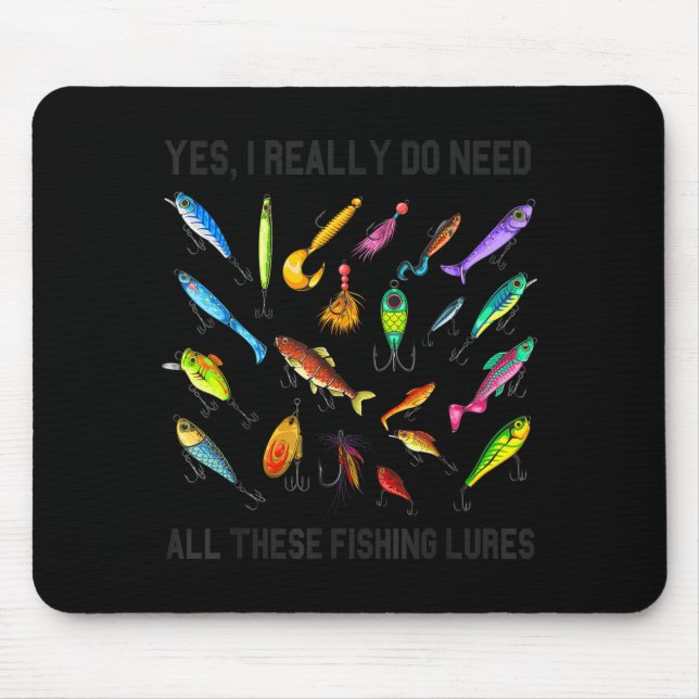 Funny Fishing Lures Gift For Fisherman Angler Fish Mouse Mat (Front)