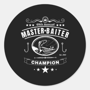 Funny Fishing Master Iter Champion Men's Gift Classic Round Sticker