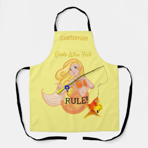 Funny Fishing Mermaid Girl Thunder_Cove Apron