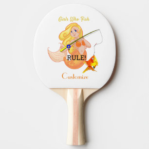 Funny Fishing Mermaid Girl Thunder_Cove  Ping Pong Paddle
