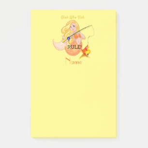 Funny Fishing Mermaid Girl Thunder_Cove Post-it Notes