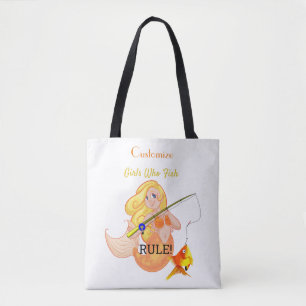 Funny Fishing Mermaid Girl Thunder_Cove Tote Bag