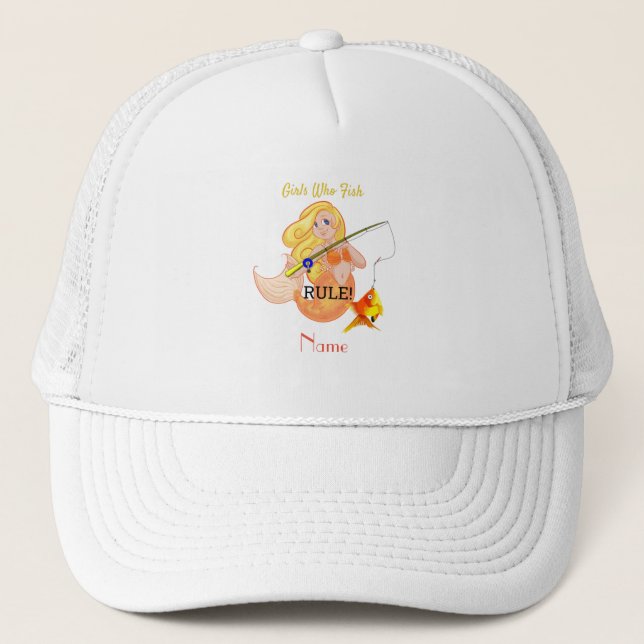 Funny Fishing Mermaid Girl Thunder_Cove  Trucker Hat (Front)