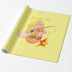 Funny Fishing Mermaid Girl Thunder_Cove Wrapping Paper