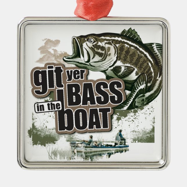Funny Fishing Metal Tree Decoration (Front)
