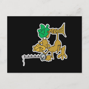 funny fishing monkey postcard