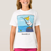 Funny fishing pelican cartoon