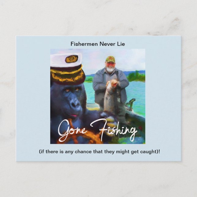 Funny Fishing postcard (Front)