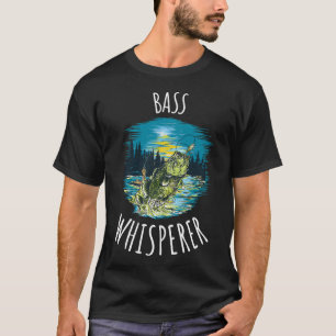 Funny Fishing print Bass Whisperer graphic T-Shirt