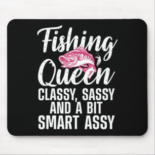 Funny Fishing Queen Design For Women Ladies Fishin Mouse Mat