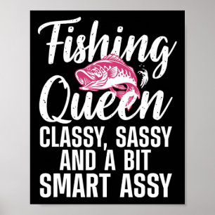 Funny Fishing Queen Design For Women Ladies Fishin Poster