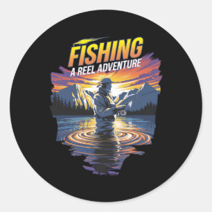 Funny Fishing Quote Artwork Perfect For Fishermen Classic Round Sticker