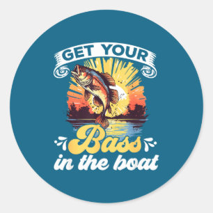 Funny Fishing Quote Hooked On B Fishing  Classic Round Sticker